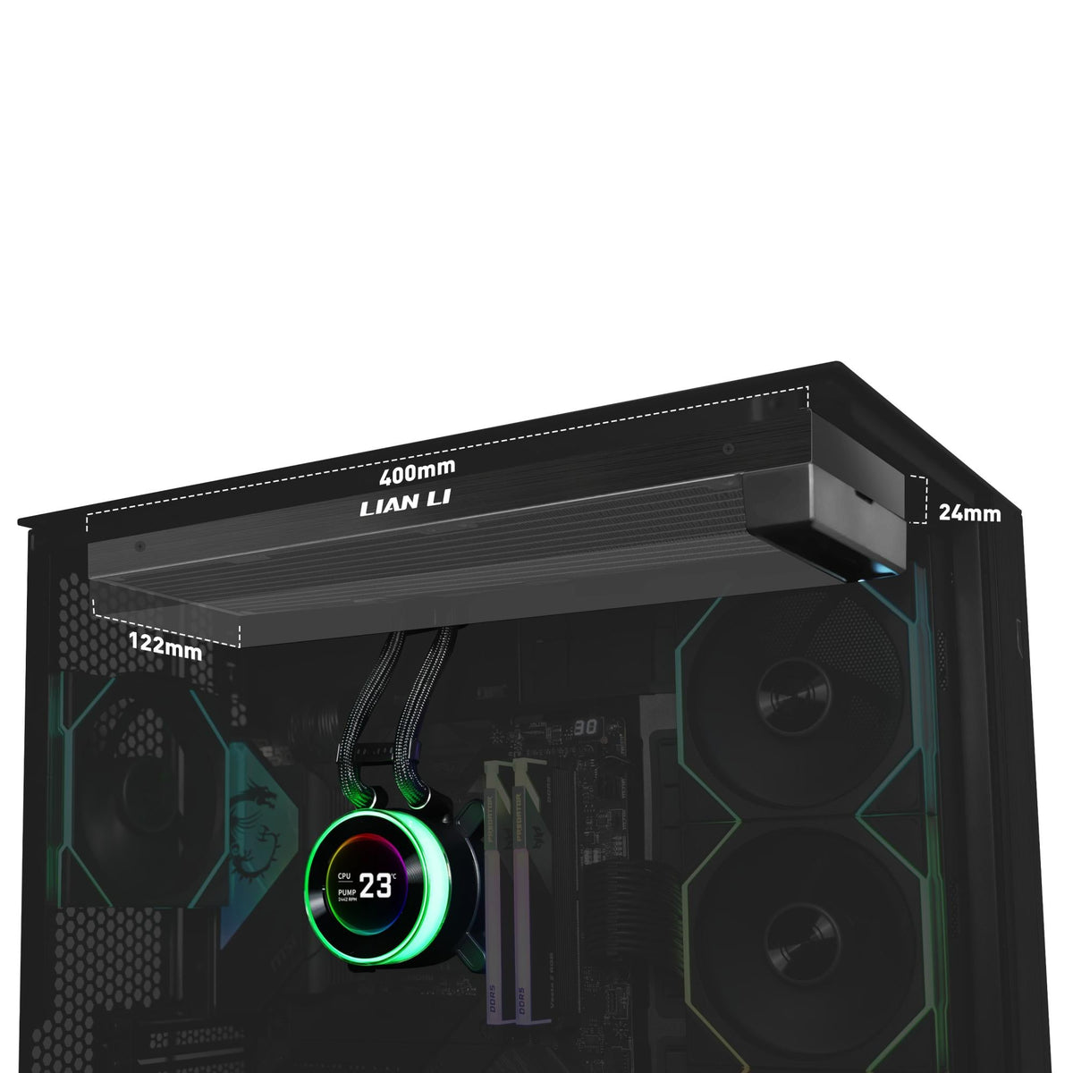 Lian Li Hydroshift II LCD-C, 360N fanless, Black Lian Li