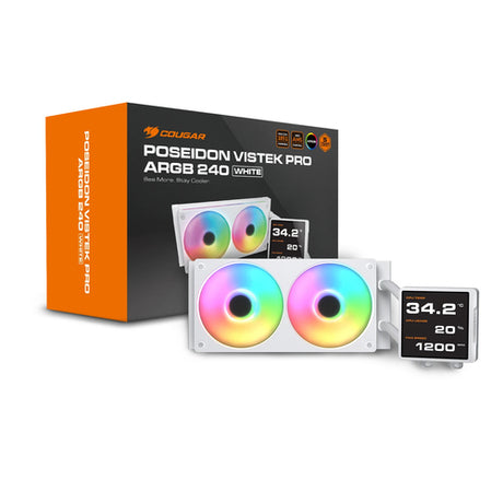 COUGAR Poseidon Vistek Pro 240, ARGB, hvid AIO-vandkøler – produktdetalje