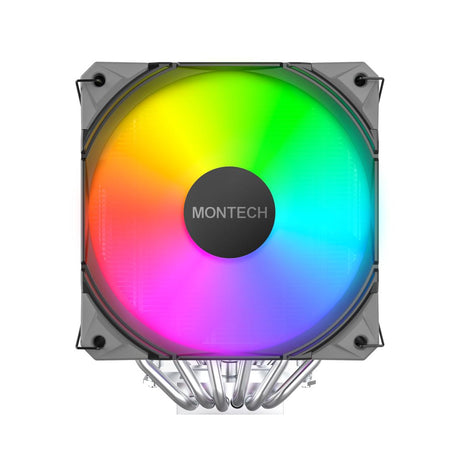 Montech NX600, dual tower, 6 HP CPU Cooler, ARGB, Black Telon Technology Co Ltd (Montech)