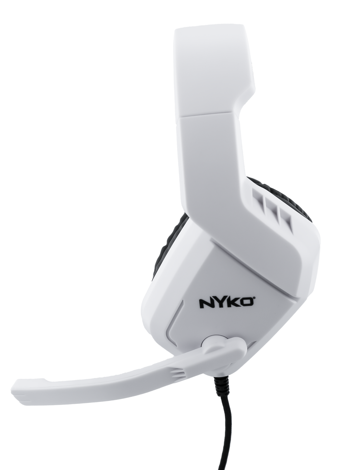 Nyko NP5-4500 – hvidt gamingheadset med kabel – produktbillede med mikrofon