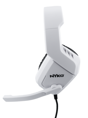 Nyko NP5-4500 – hvidt gamingheadset med kabel – produktbillede med mikrofon