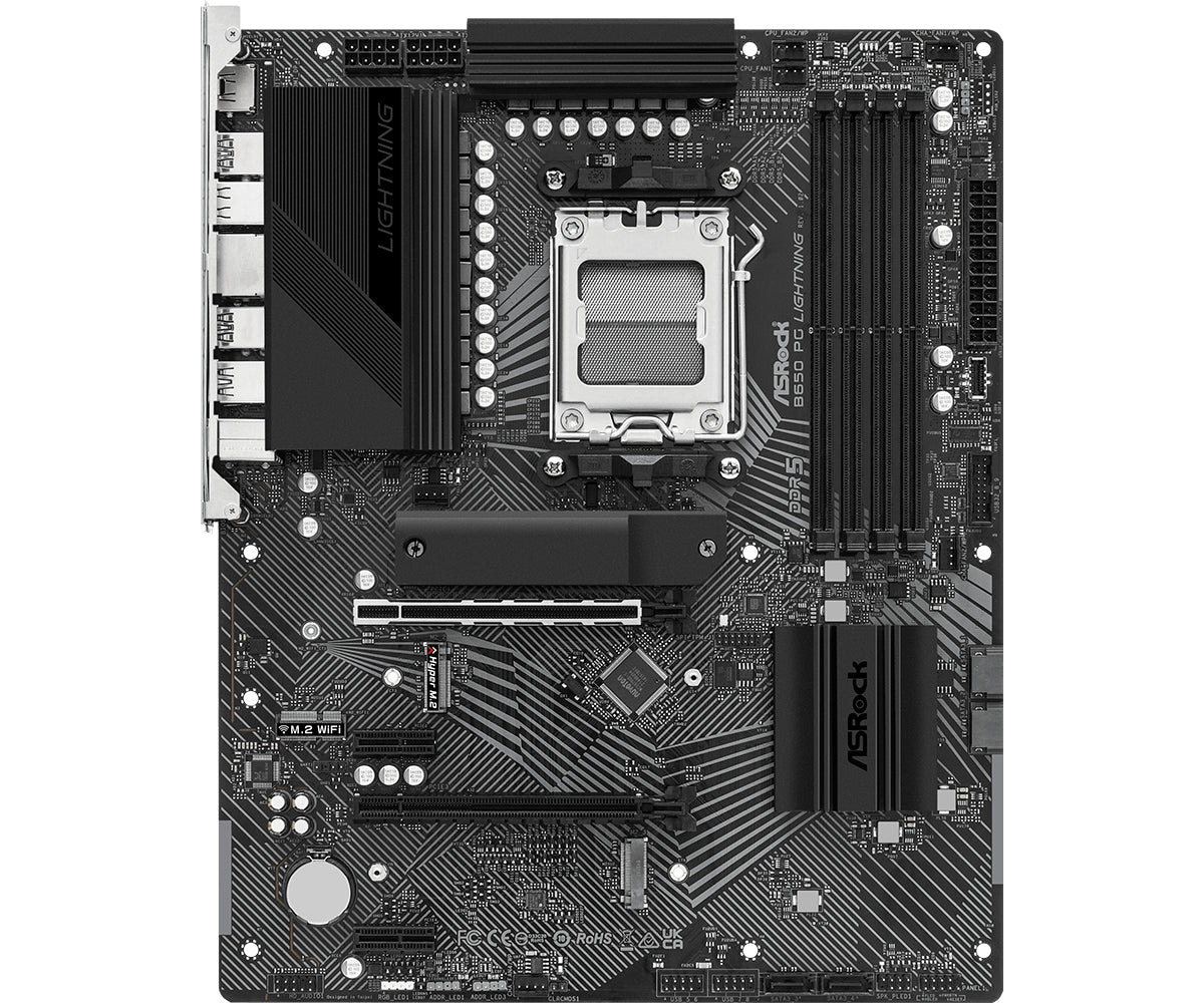 ASRock B650 PG Lightning Moderkort - AMD B650 - AMD AM5-sockel - DDR5 RAM - ATX