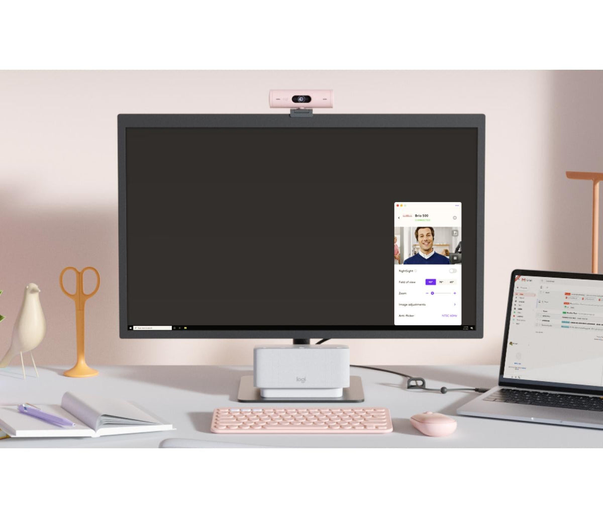 Logitech - Brio 500 Full HD Webcam USB-C ROSE Logitech