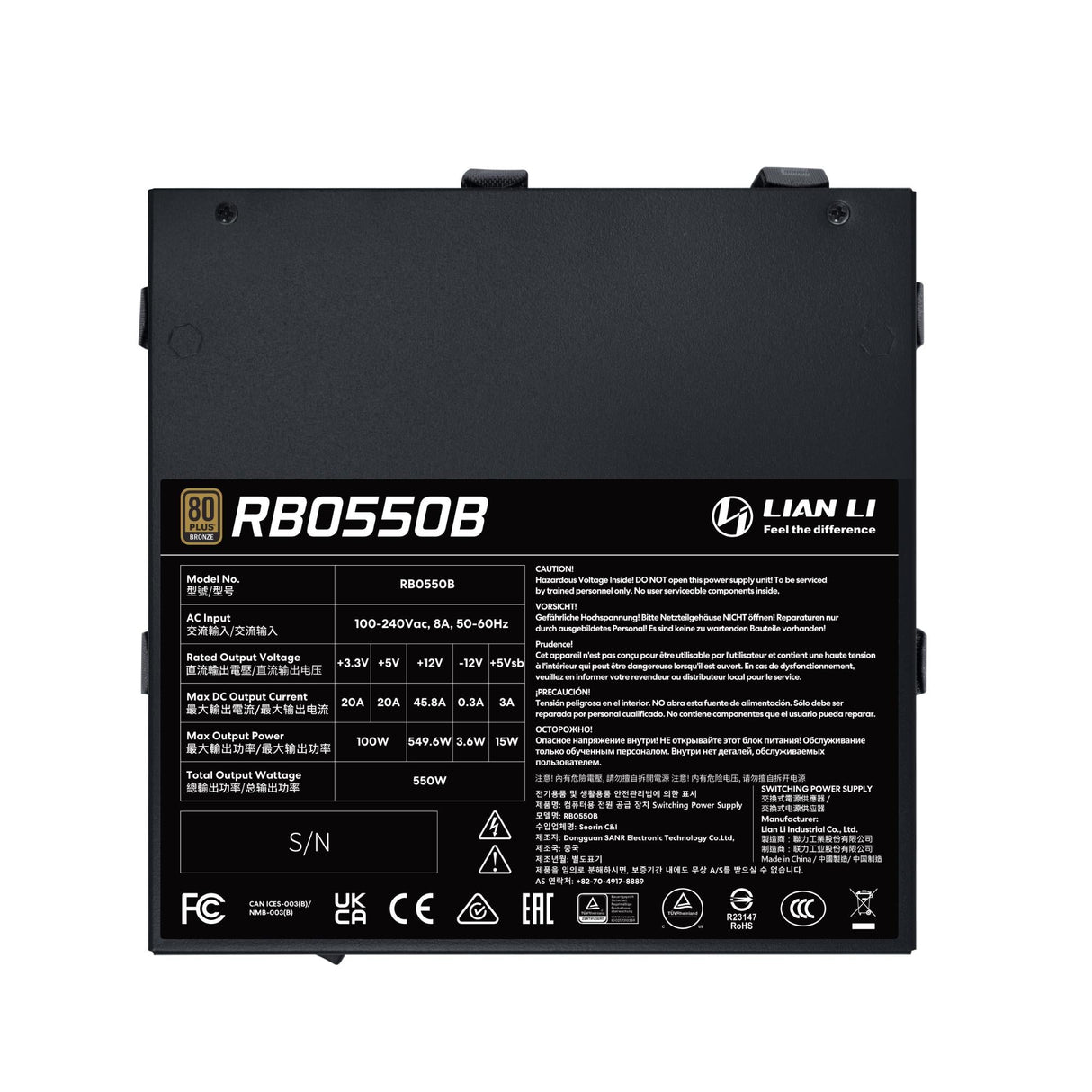 Lian Li RB 550W Bronze PSU Lian Li