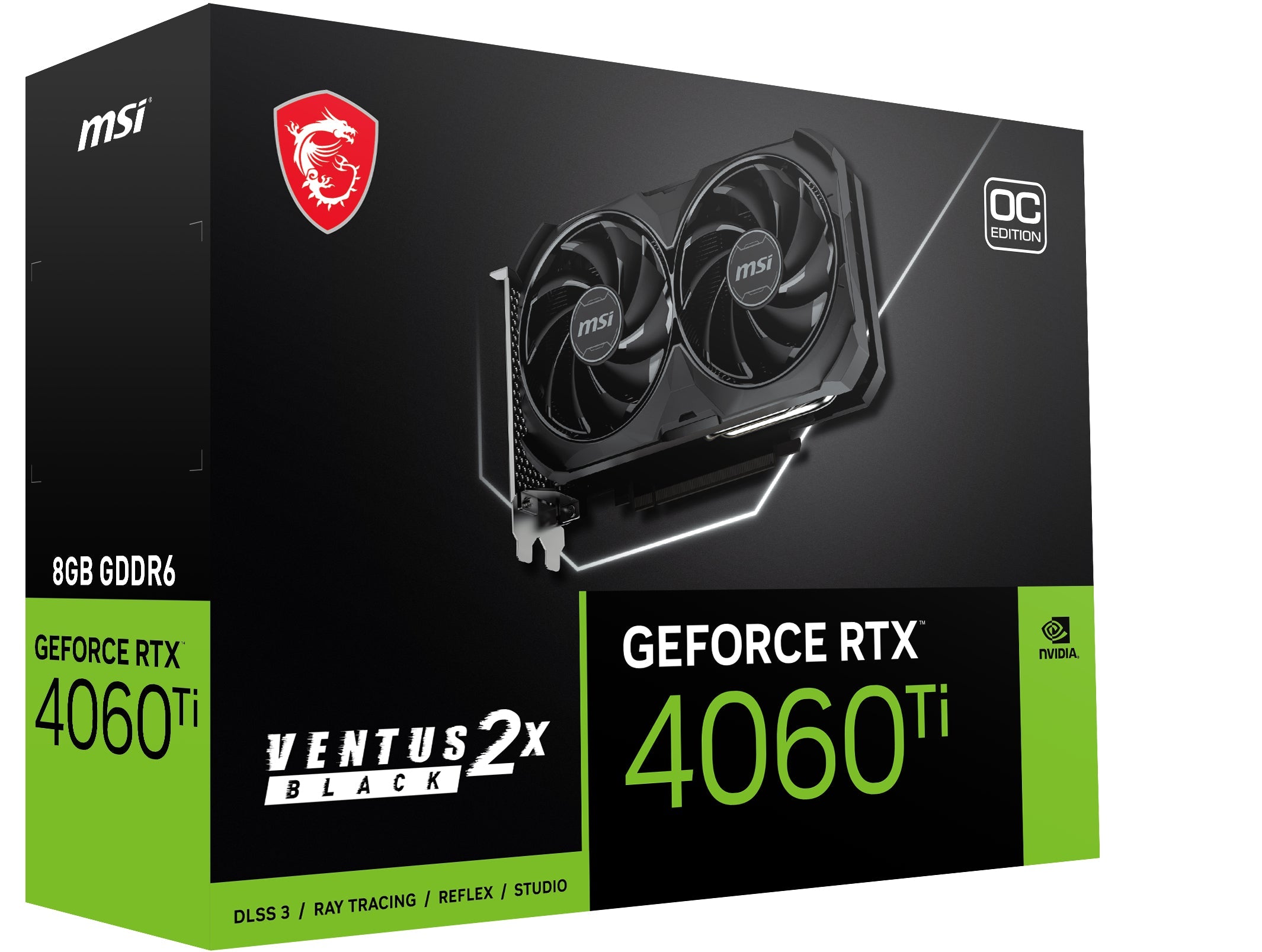 MSI GeForce RTX 4060 Ti VENTUS 2X SVART 8G OC