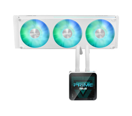 ASUS PRIME SLC II 360 ARGB LCD WHT – set skråt forfra (vinkel 3)