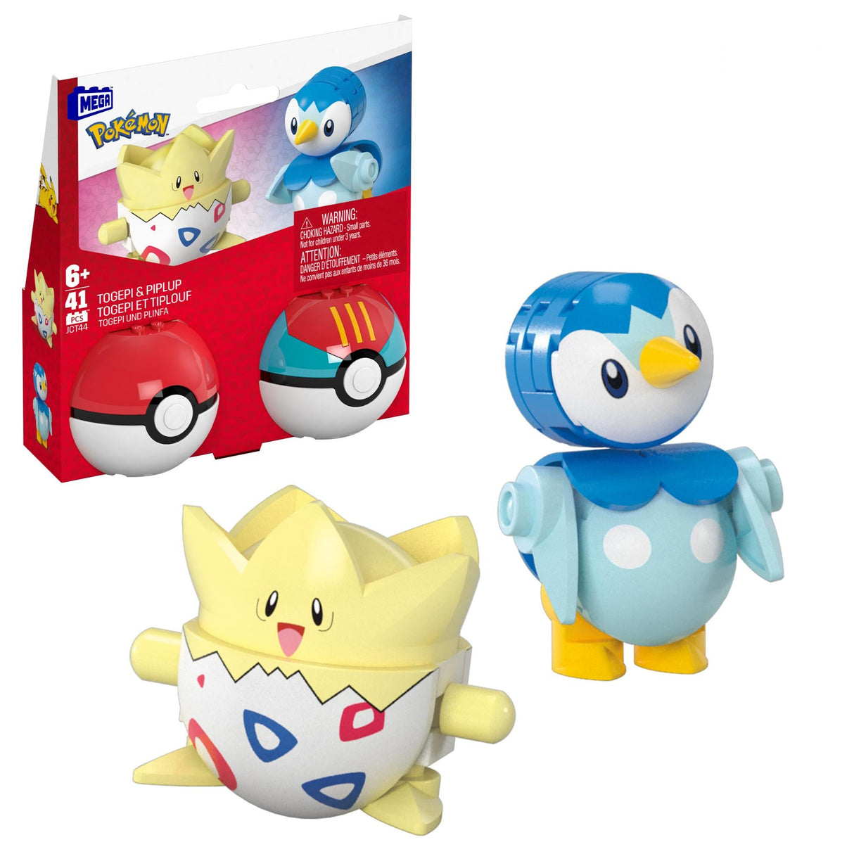 Pokémon - Poké Ball 2-Pack Building Set with 2 Figures, 41 Pieces (JCT44) Mega Bloks