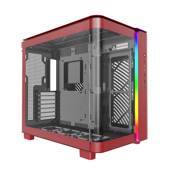 Montech King 95 Röd - Curved Glas