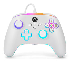 PowerA Advantage Lumectra kablet controller – hvid – Xbox/PC – hvid forside med lys