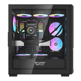 Datorfodral Darkflash DF2100 + 4 ARGB-fläktar (svart)