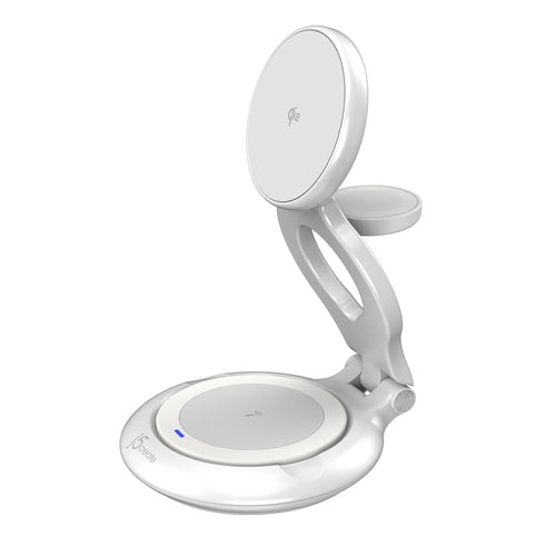 j5create JUPW3415-N – foldbar Qi2 3-i-1 ladestation – Ladeflade og urholder