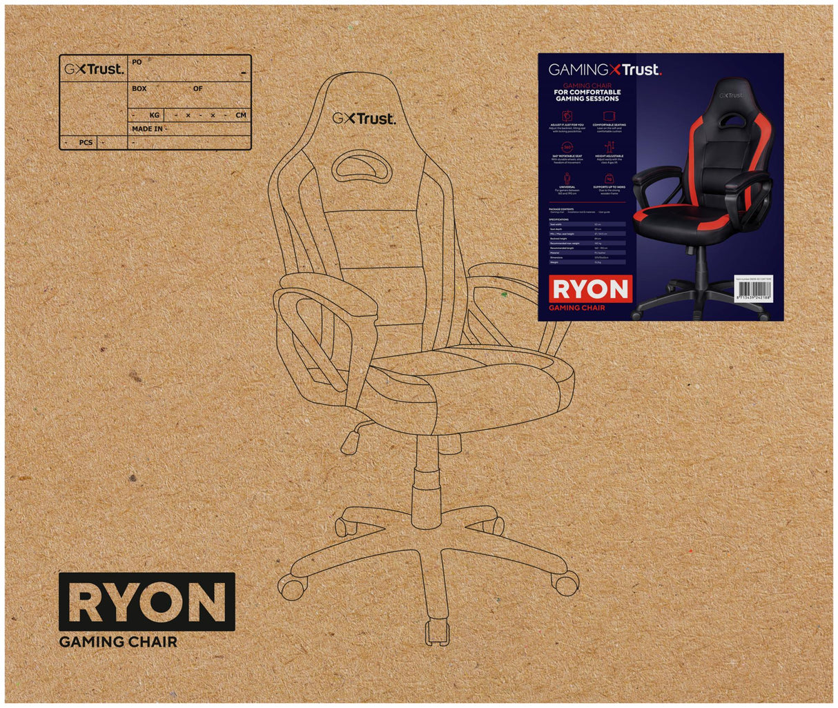 TRUST GXT701R RYON STOL RÖD
