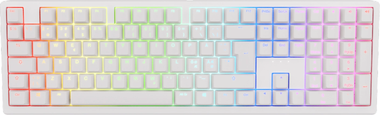 Ducky Zero - Vit - Cherry Brown - RGB - Trådlös