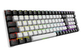 Hvidt og mørkt Sharkoon SGK50 S2 tastatur med kompakt numerisk tastatur