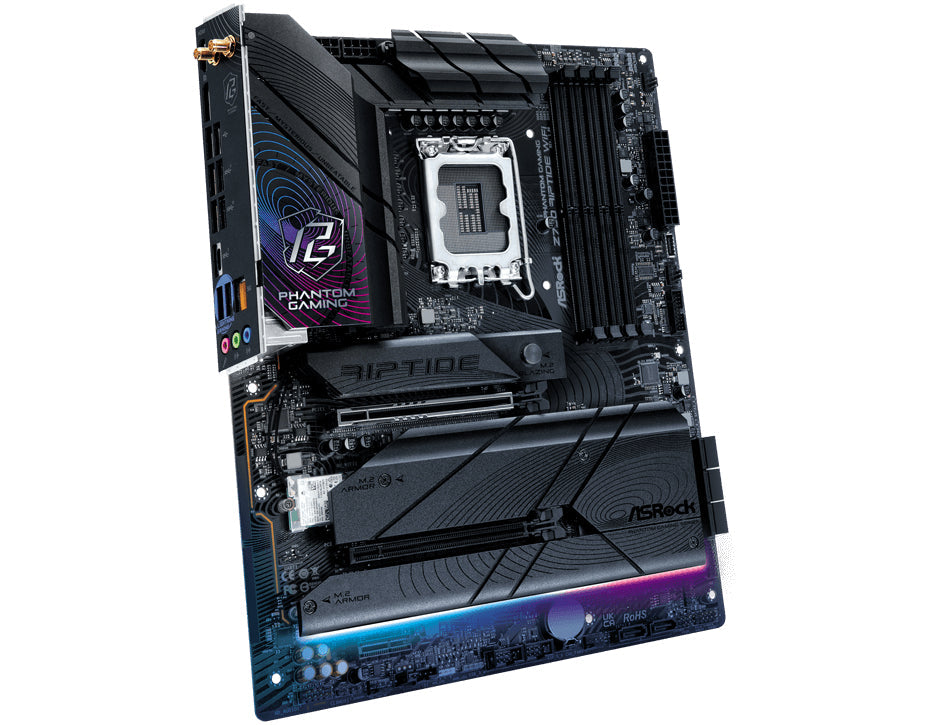 ASRock Z790 RIPTIDE WIFI Moderkort - Intel Z790 - Intel LGA1700-sockel - DDR5 RAM - ATX - Detaljhandel