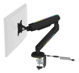 Premium RGB Single Monitor Arm, Fjärrkontroll, Svart