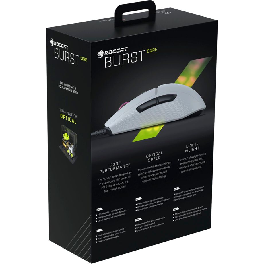 Roccat Burst Core Vit RGB Gaming Mus