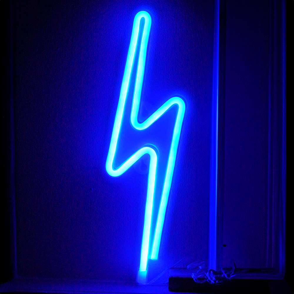 Lightning Neon LED-lampa Blå