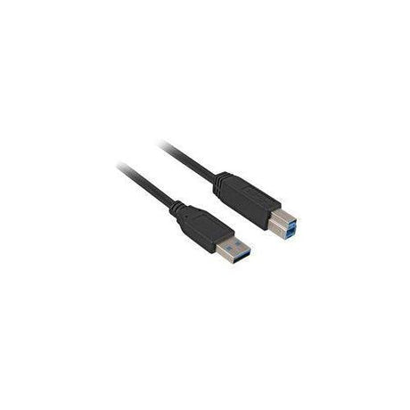 Sort Sharkoon USB 3.0 kabel med USB-A og USB 3.0 Type B stik