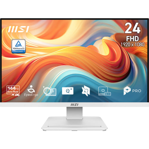 MSI PRO MP241W E14V – 23,8″ skærm, 1920 × 1080, 144 Hz, hvid