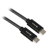 Sort og gråt flettet Sharkoon kabel med to USB-C stik