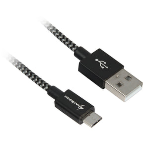 Sort og gråt Sharkoon USB-A til Micro-USB-B kabel