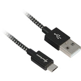Sharkoon USB 2.0 A-B black / grey 3.0m - Aluminum + Braid Sharkoon