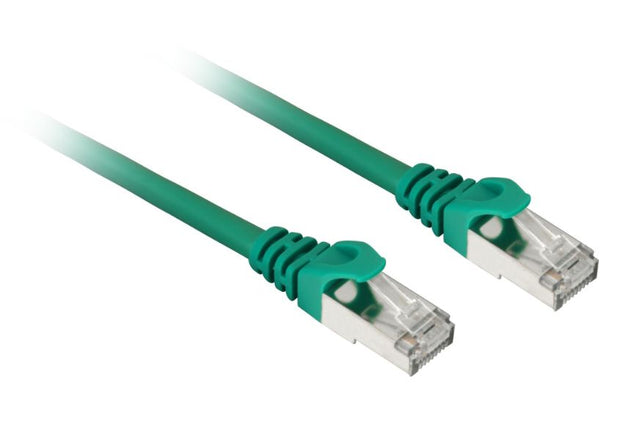 Grønt Sharkoon S/FTP patchkabel med RJ45-stik