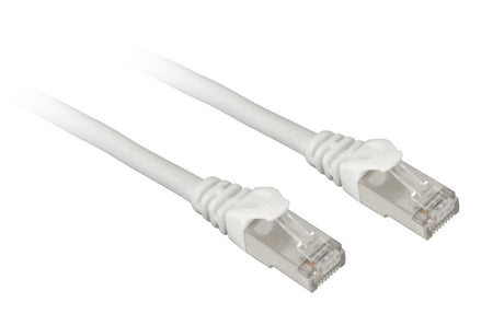 Hvidt Sharkoon S/FTP patchkabel med RJ45-hanstik