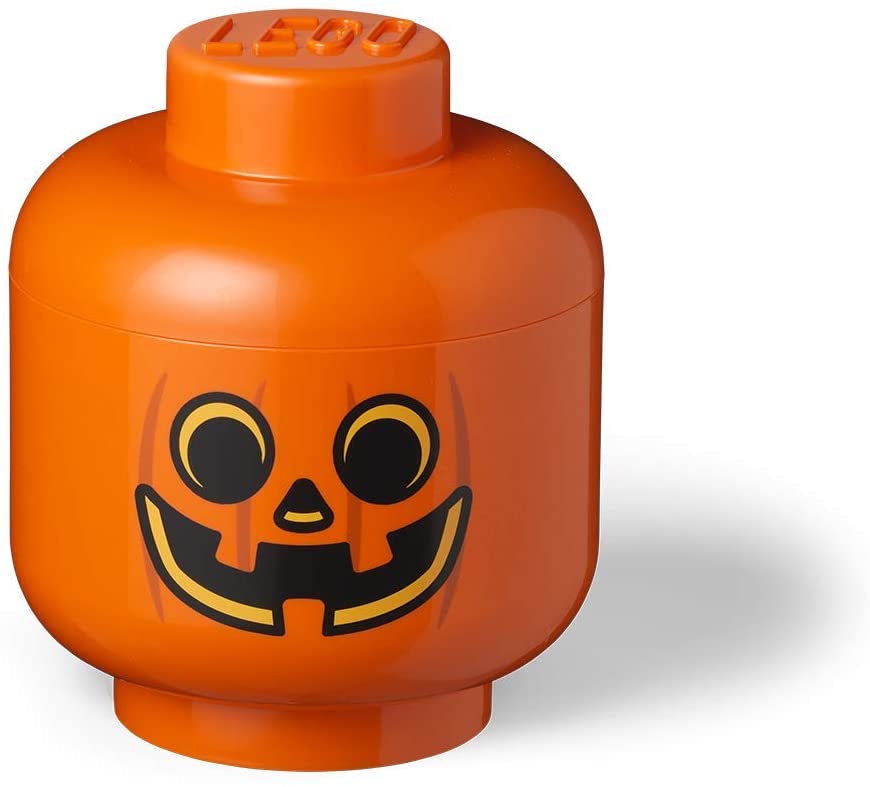 Room Copenhagen LEGO Storage Head "Pumpkin", large, storage box (orange / black) Room Copenhagen