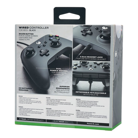 PowerA kablet controller – sort – Xbox – emballagens bagside