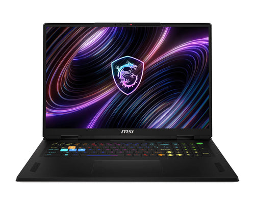 MSI Raider 18 HX A2WH-1088DE – skærm og tastatur set forfra