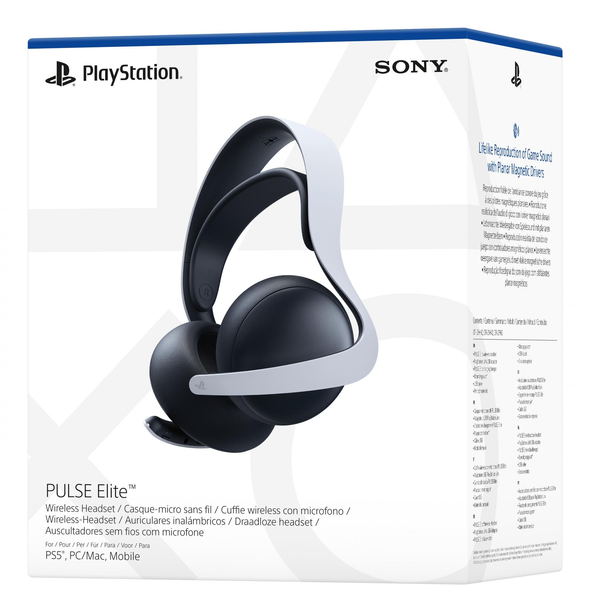 Sony PULSE Elite Trådløs Hovedtelefoner Sort Hvid Sony