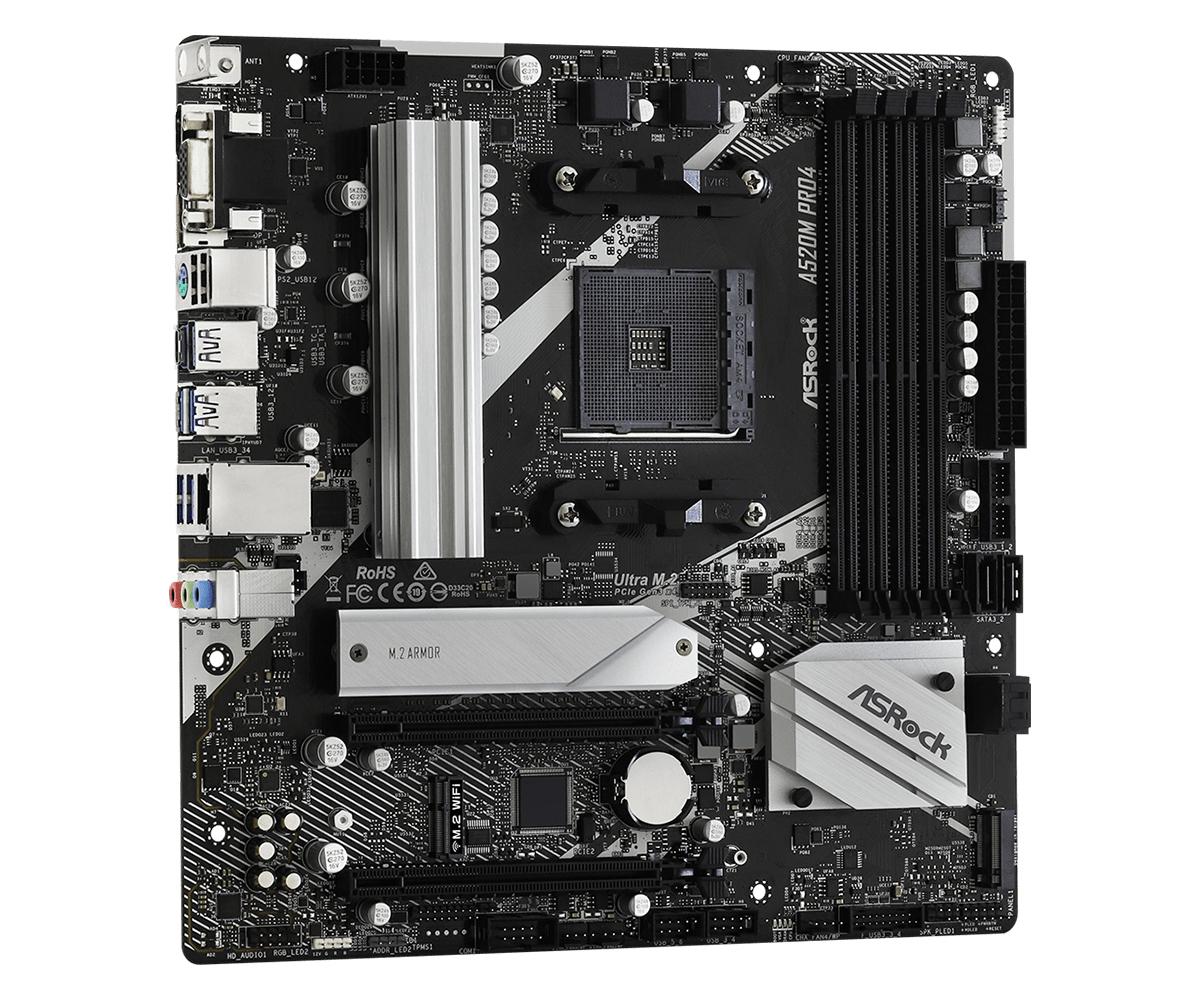 ASRock A520M Pro4 Micro-ATX  AM4 AMD A520 ASRock