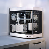 Hyte Y60 Midi Tower - svart/vit, PCI-e 4.0, panoramautsikt över glas