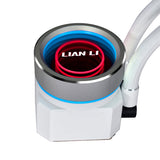 Lian Li Galahad II Trinity Performance 360 White - 3 Utbytbara Utseenden, RPM-omkopplarkontroll, Dubbelvågsradiatorpassningar, 4200 RPM Pumpmotor