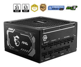 MSI MAG A1250GL – strømforsyning – Sort