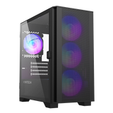 Montech Air 100 ARGB Black - Micro ATX, härdat glas, 4x ARGB-fläktar ingår