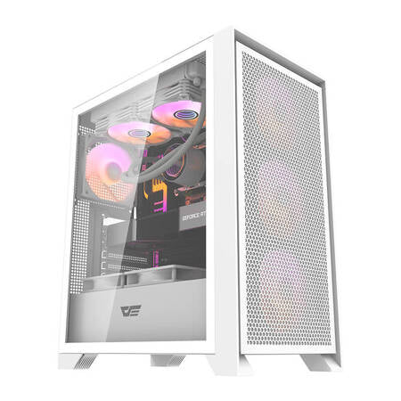 Datorfodral Darkflash DRX70 MESH + 4 RGB-fläktar (vit)