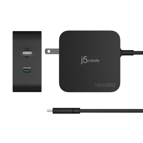 j5create JUP25102V-N 102 W GaN USB-C-oplader – produktbillede 4