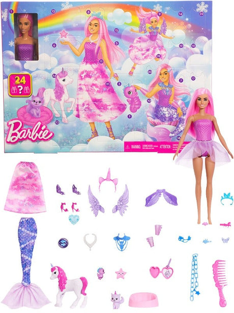 Barbie Fantasy julekalender – Dukke og tilbehør – JFL66 – kalender, dukke og tilbehør