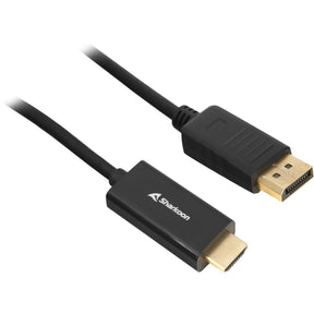 Sharkoon DisplayPort 1.2 til HDMI 2.0 adapterkabel – sort, 2 m, 4K – billede 1