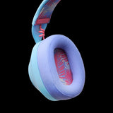 LucidSound LS10 Ocean Waves – blåt gamingheadset med kabel – ørepude i nærbillede