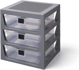 Room Copenhagen LEGO drawer shelf set of 3, storage box (grey) Room Copenhagen