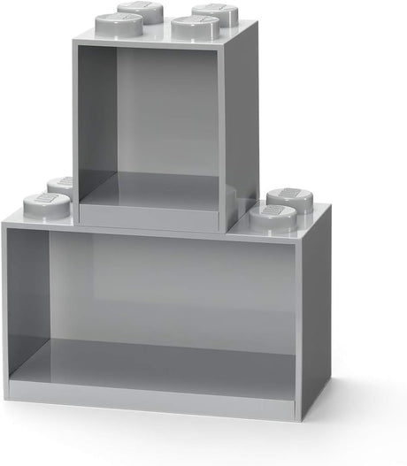 Room Copenhagen LEGO Regal Brick Shelf 8+4, Set 41171740 (light grey, 2 shelves) Room Copenhagen