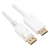 Sharkoon DisplayPort 1.2 til HDMI 2.0 adapterkabel – hvid, 3 m, 4K – billede 1