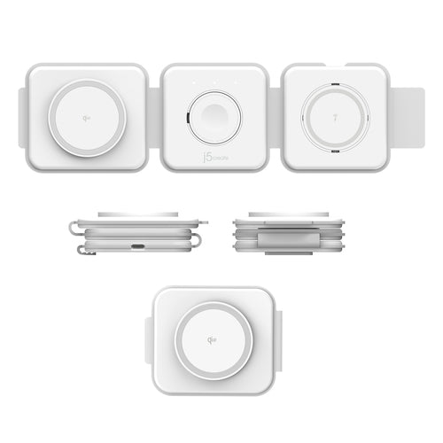 j5create JUPW3215W-N – Qi2 3-i-1 rejseoplader – Oversigt over foldning