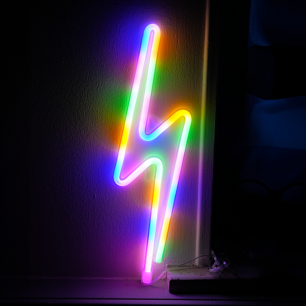 Lightning Neon Led Lampa Varm Vit