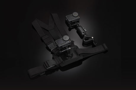 DJI Osmo Action Biking Accessory Kit – Brystsele og styrbeslag – Detalje af brystselens kameraophæng