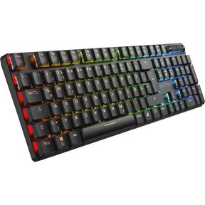 Sort Sharkoon PureWriter W100 lavprofiltastatur med RGB-lys og volumenhjul